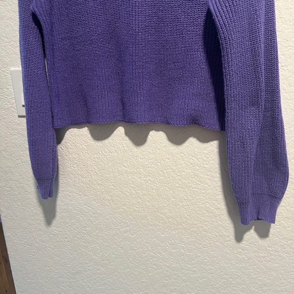 Women’s Short Sweater, Streetwear Society, Purple, Round Neck, Size XL - Picture 6 of 15
